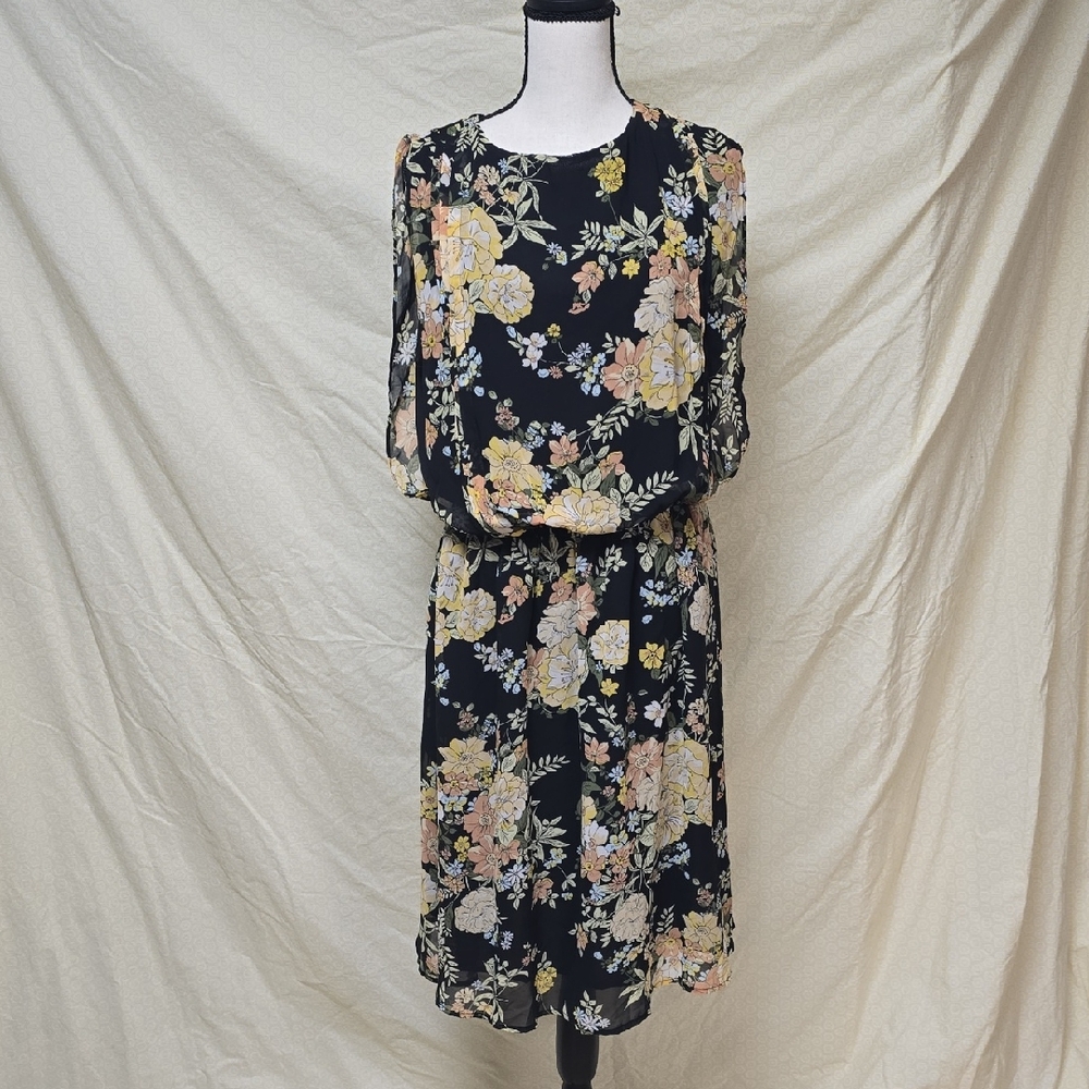 Chic Floral Long Sleeve Dress